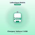 Chargeur Voiture Double USB